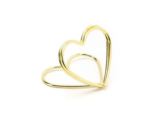 Picture of PLACE CARD HOLDER HEART GOLD 2.5CM